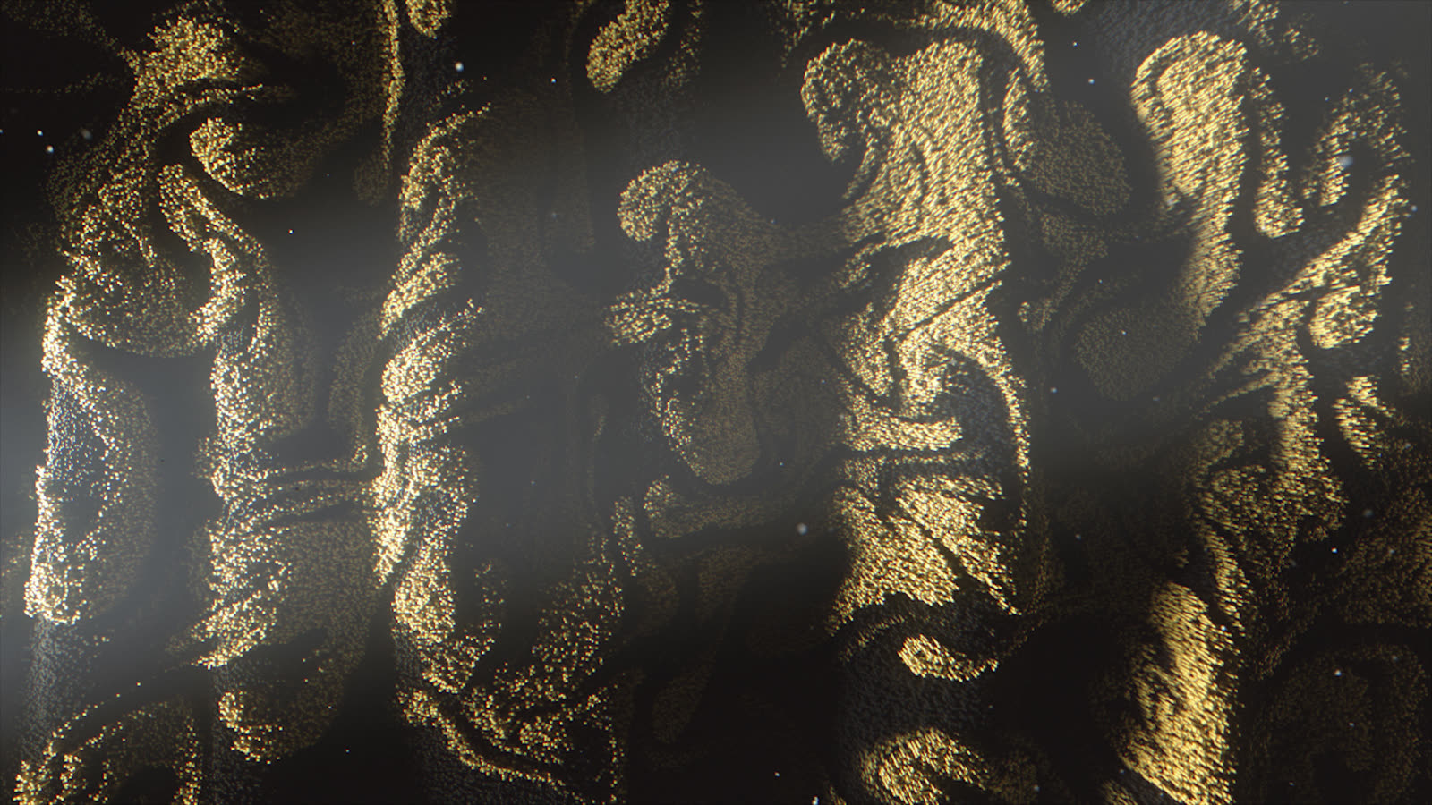 Liquid gold flowing against hard dark stone
