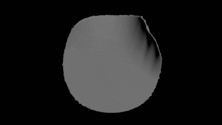 A waffle cone forming procedurally from a flat sheet folding into shape